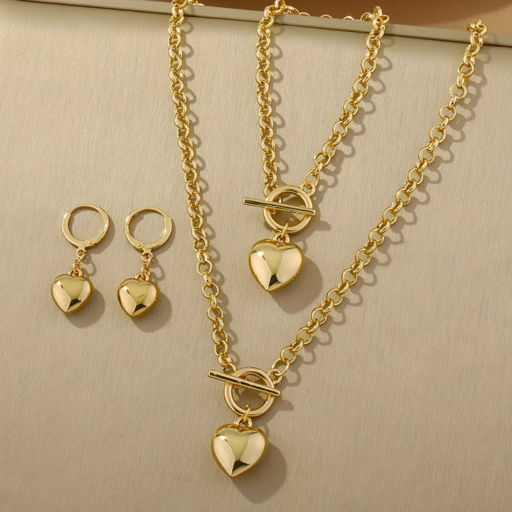 Gia | Ensemble de Bijoux Élégant avec Cœur Brillant et Fini Luxueux