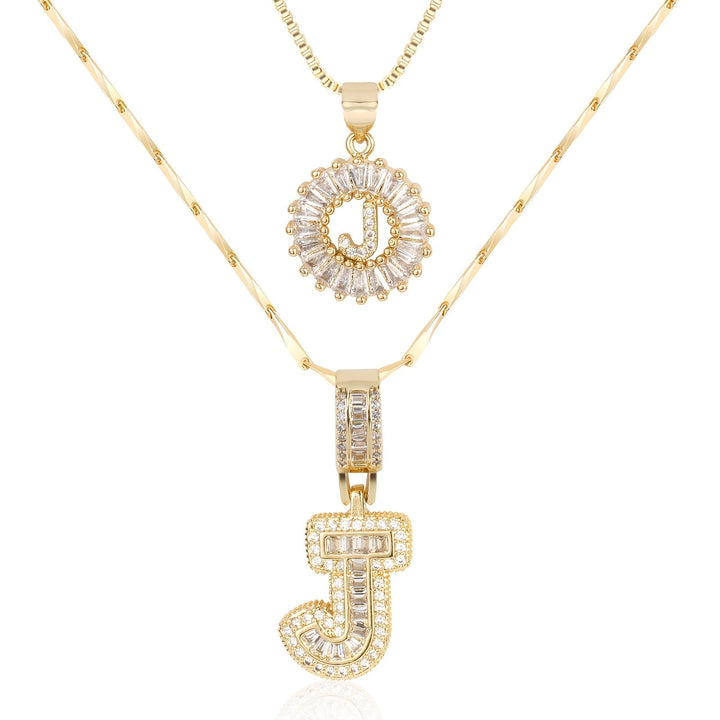 Primrose | Colliers Initiales avec Diamants en Or 14k (2 pièces)