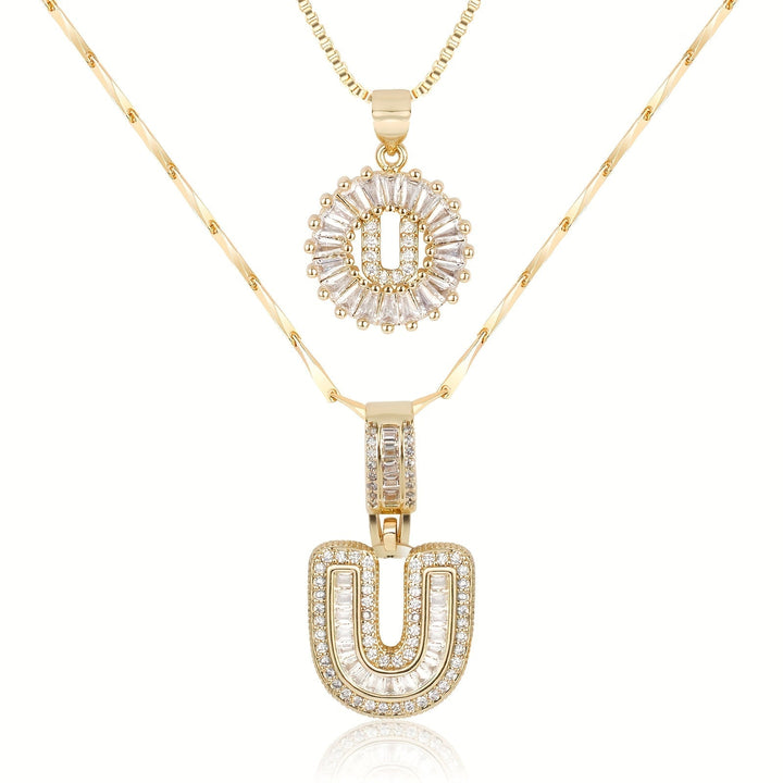 Primrose | Colliers Initiales avec Diamants en Or 14k (2 pièces)
