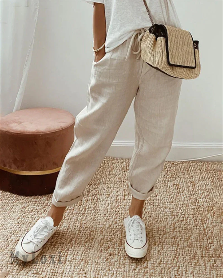 Dorevia | Pantalons Casual en Coton et Lin pour Femmes Confortables et Légers