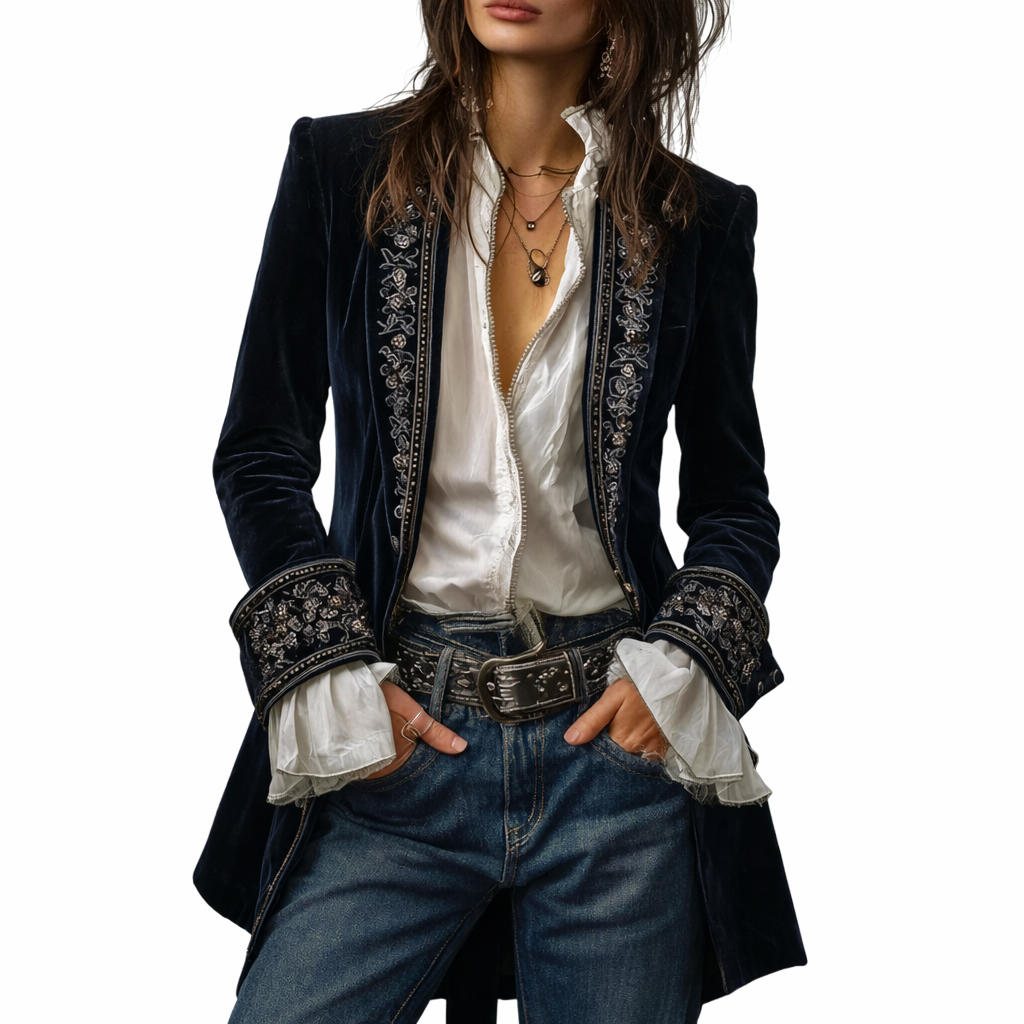 Sable & Oro | Blazer Brodé de Luxe