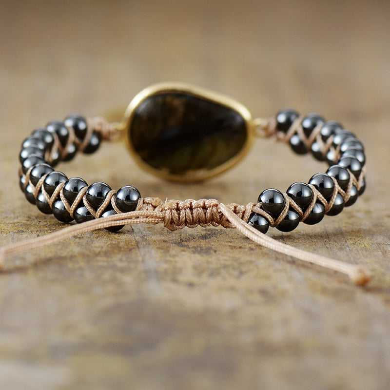 Dree | Bracelet Oeil Céleste avec Labradorite et Hématite Énergétique