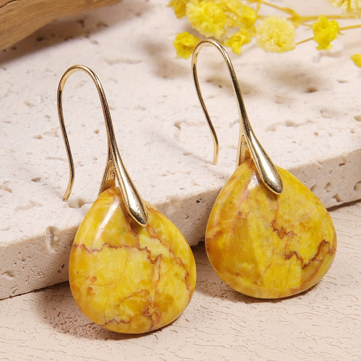 Mirea | Boucles d'Oreilles en Pierre Naturelle en Forme de Goutte avec un Style Élégant