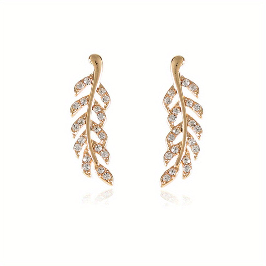 Hensleyra | Boucles d'Oreilles Élégantes en Forme de Feuille avec Design Creux et Finition Dorée