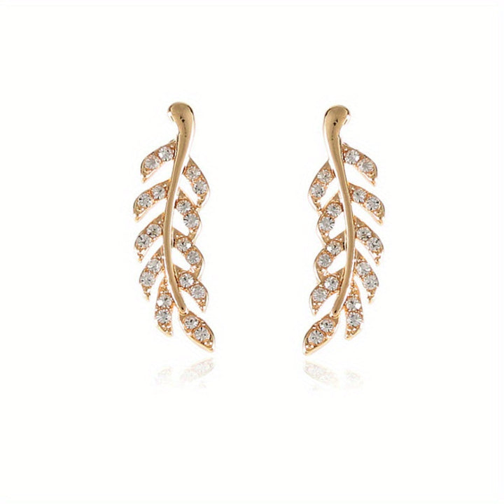 Hensleyra | Boucles d'Oreilles Élégantes en Forme de Feuille avec Design Creux et Finition Dorée
