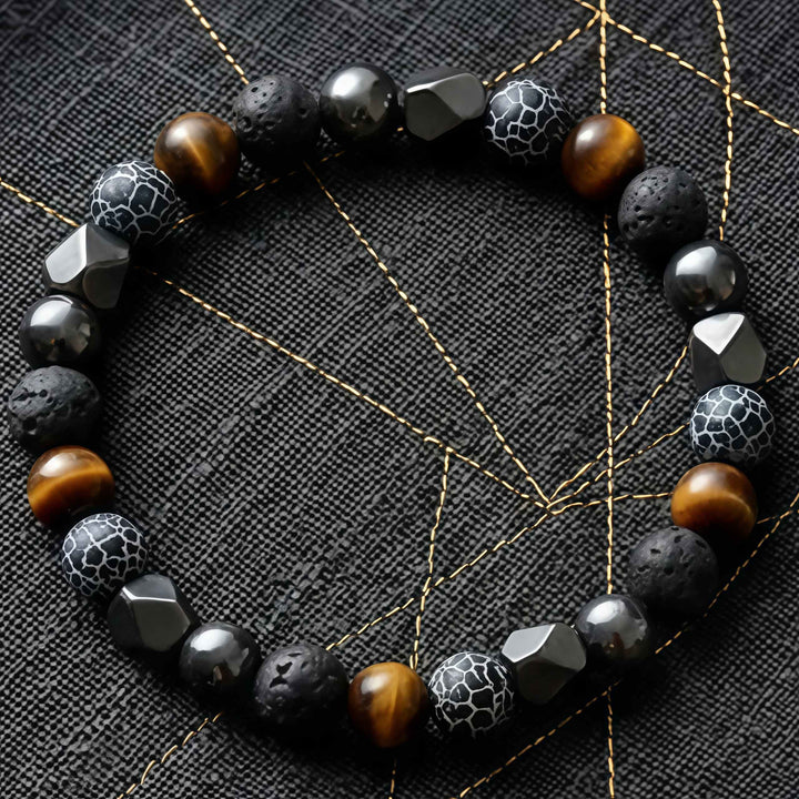Korevane | Bracelet Artisanal en Pierre Naturelle et Hématite pour Homme