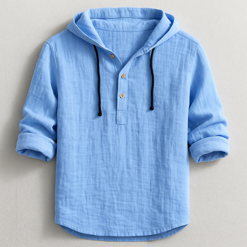 Delvaro | Chemise masculine en lin avec capuche et style décontracté