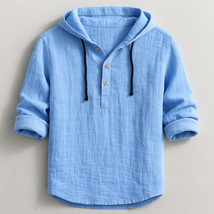 Delvaro | Chemise masculine en lin avec capuche et style décontracté