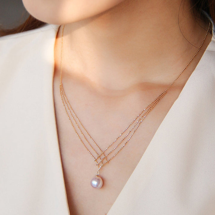 Savinae | Collier Élégant de Perles Akoya Japonaises en Or 14k