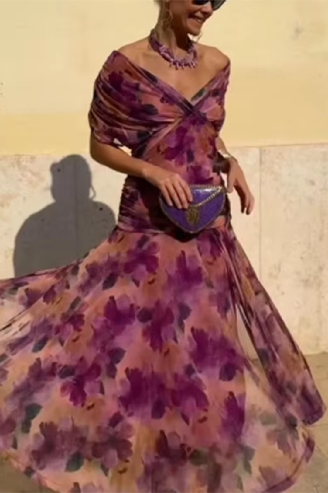 Novarente | Robe Maxi Élégante avec Décolleté en V pour Occasions Spéciales