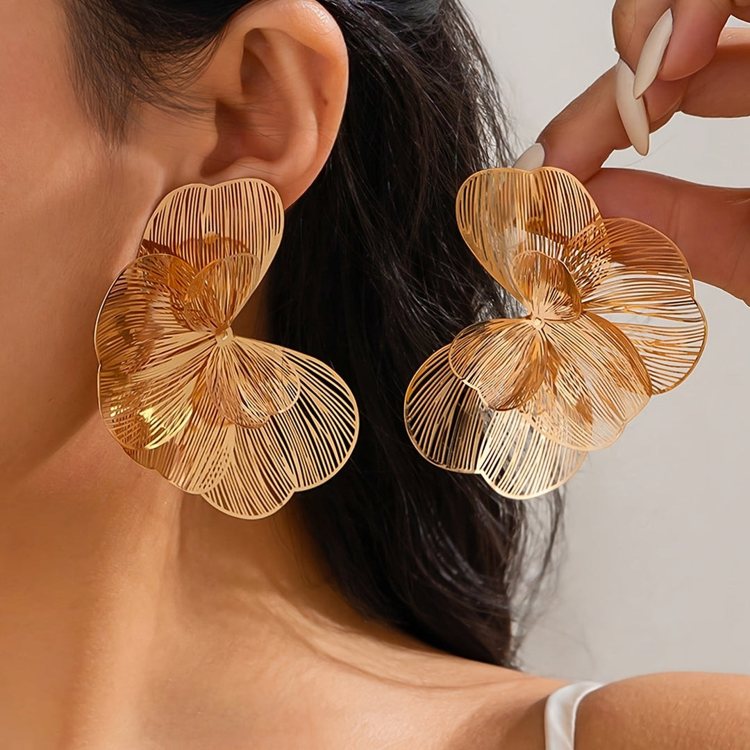 Selah | Boucles d'Oreilles Dorées à Double Anneau avec Design Moderne