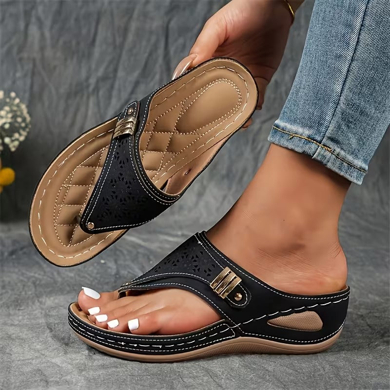 Navy | Sandales à Talons Confortables et avec Support