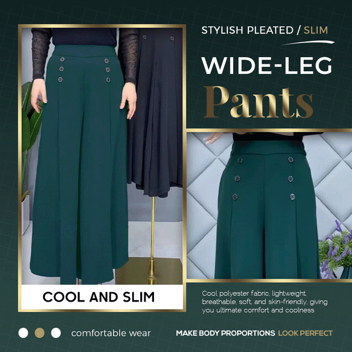 Nell | Pantalons plissés élégants avec jambes larges