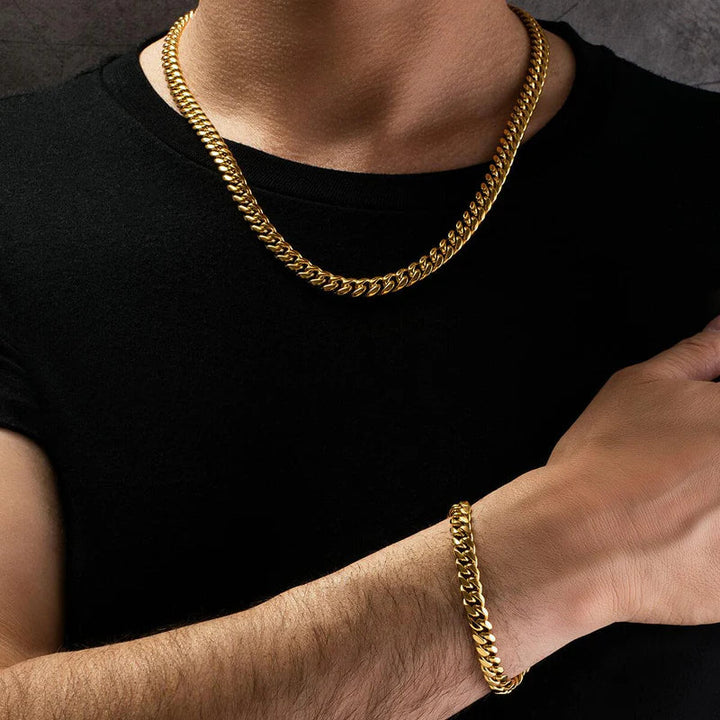 Reid | Ensemble de Collier et Bracelet en Chaîne pour Homme au Style Audacieux