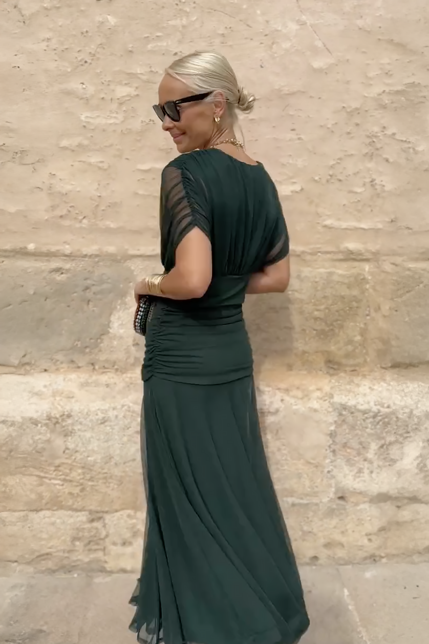 Novarente | Robe Maxi Élégante avec Décolleté en V pour Occasions Spéciales