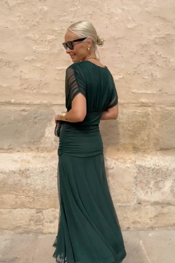 Novarente | Robe Maxi Élégante avec Décolleté en V pour Occasions Spéciales
