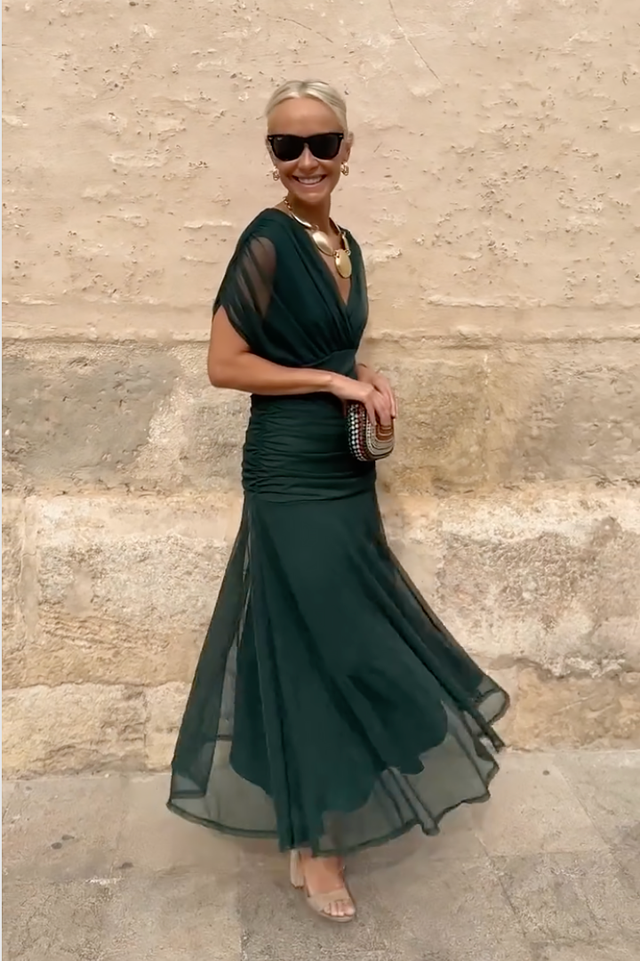 Novarente | Robe Maxi Élégante avec Décolleté en V pour Occasions Spéciales
