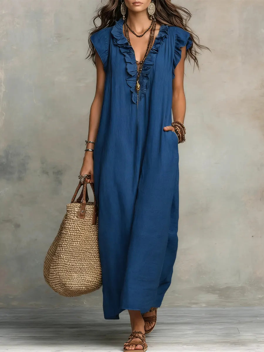 Hadira | Robe légère à volants au style artistique et bohème