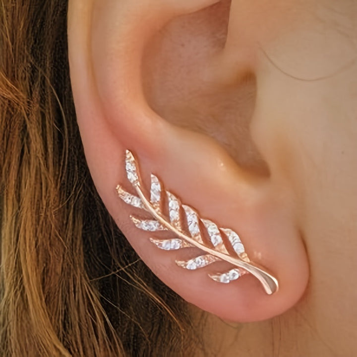 Hensleyra | Boucles d'Oreilles Élégantes en Forme de Feuille avec Design Creux et Finition Dorée