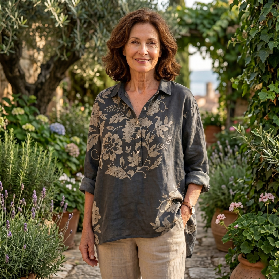 Gaia | Blouse élégante et respirante à motif floral