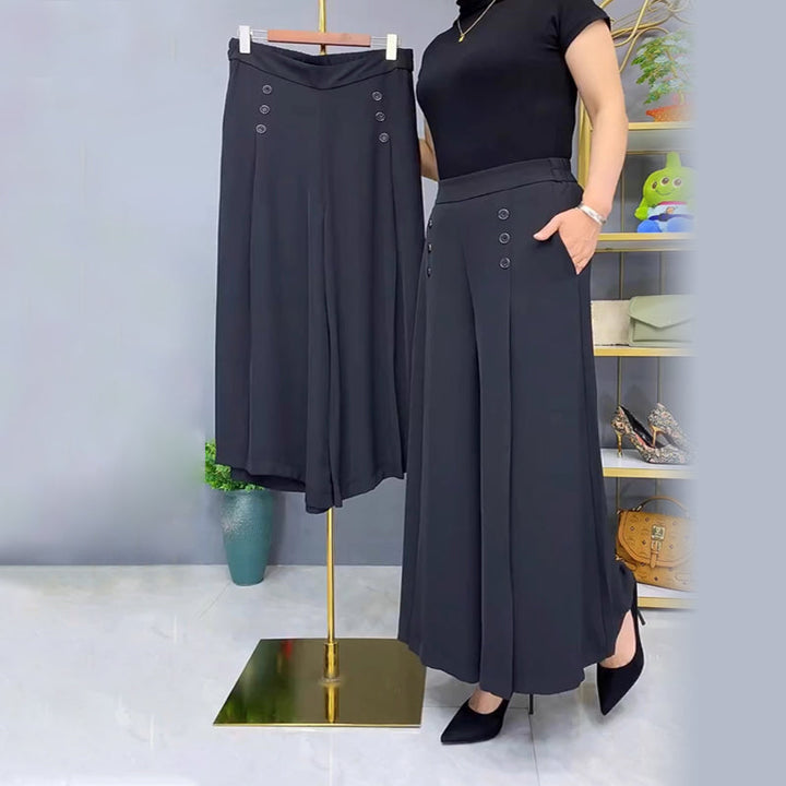 Nell | Pantalons plissés élégants avec jambes larges