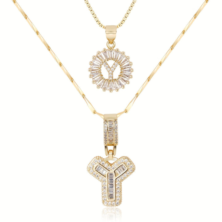Primrose | Colliers Initiales avec Diamants en Or 14k (2 pièces)