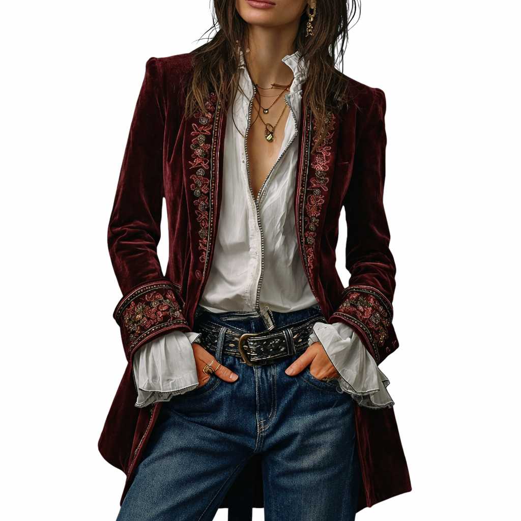 Sable & Oro | Blazer Brodé de Luxe