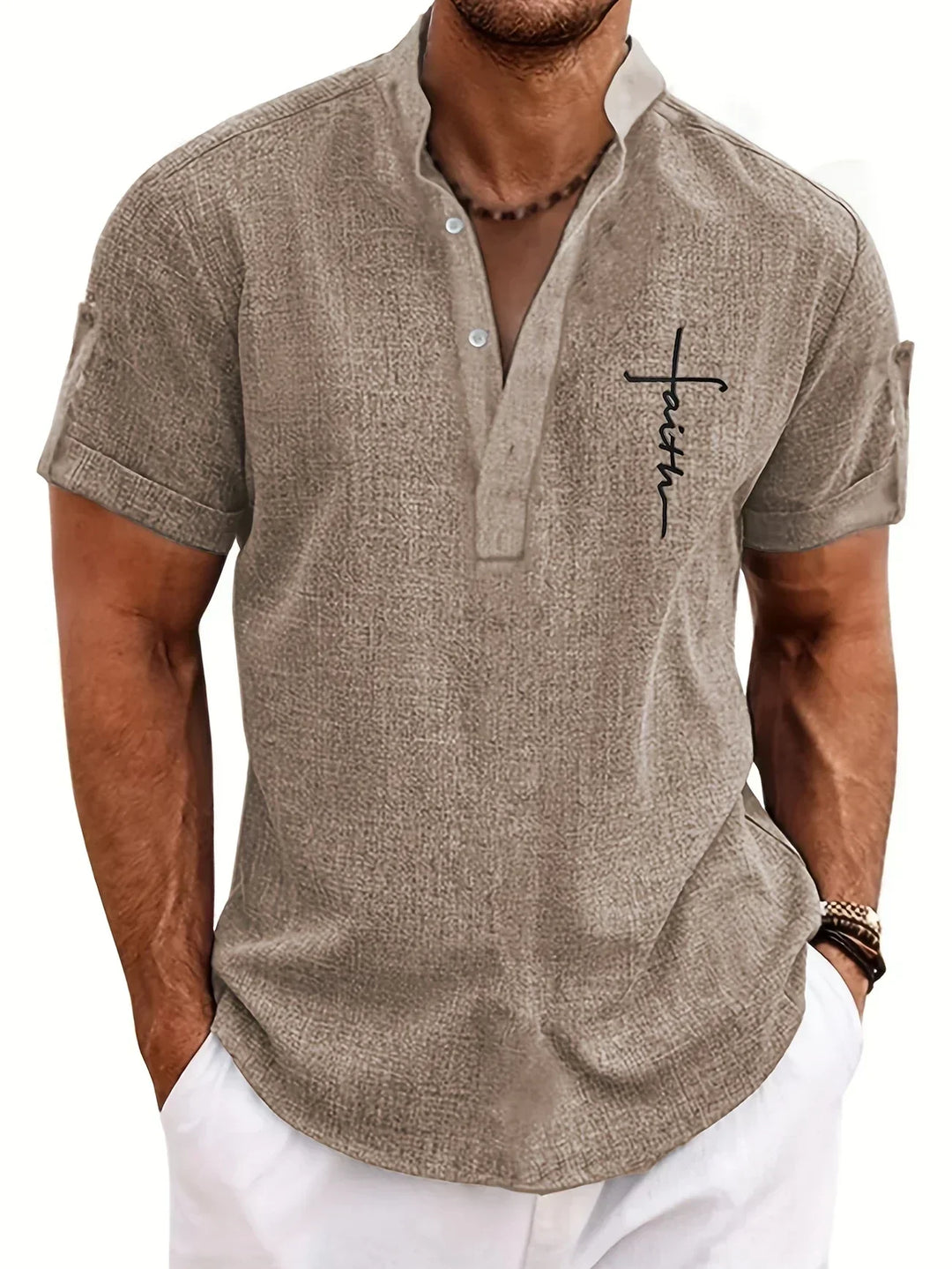 Hayes | Chemise élégante à manches courtes et col haut