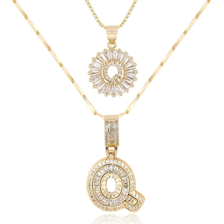 Primrose | Colliers Initiales avec Diamants en Or 14k (2 pièces)