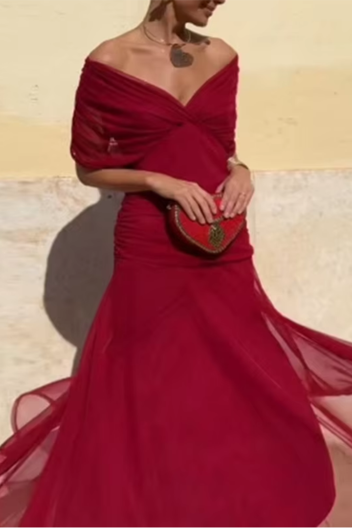 Novarente | Robe Maxi Élégante avec Décolleté en V pour Occasions Spéciales