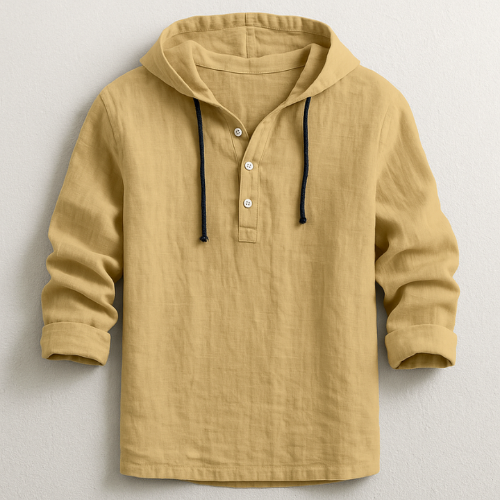 Delvaro | Chemise masculine en lin avec capuche et style décontracté