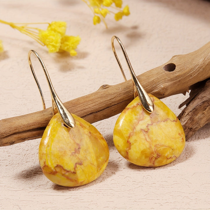 Mirea | Boucles d'Oreilles en Pierre Naturelle en Forme de Goutte avec un Style Élégant