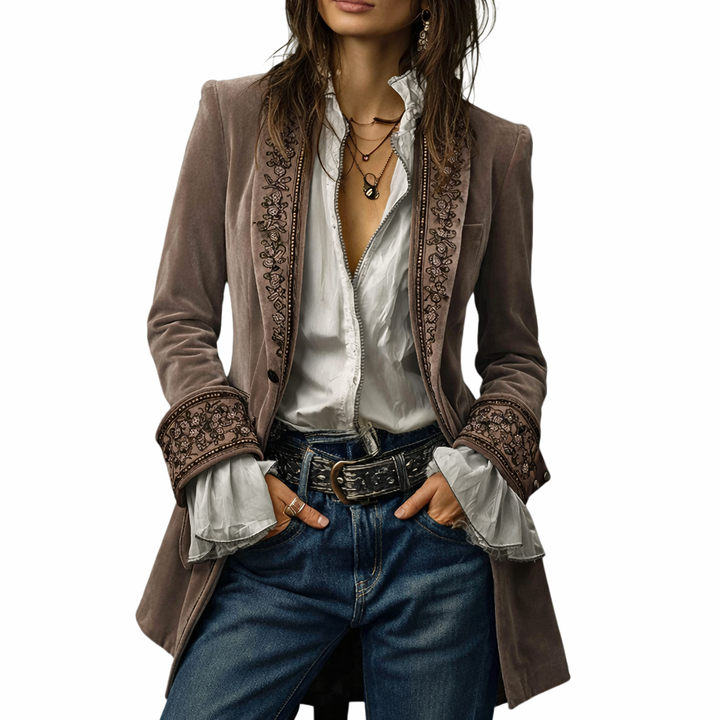 Sable & Oro | Blazer Brodé de Luxe