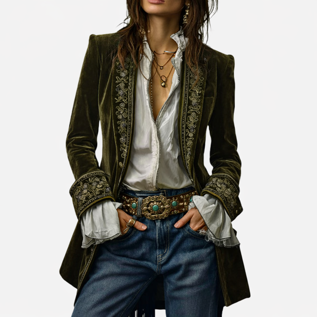 Sable & Oro | Blazer Brodé de Luxe