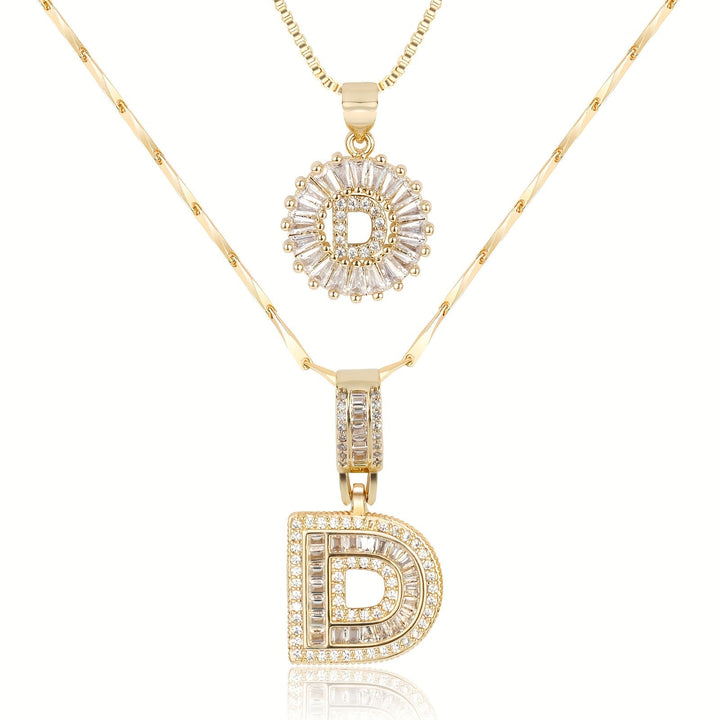 Primrose | Colliers Initiales avec Diamants en Or 14k (2 pièces)