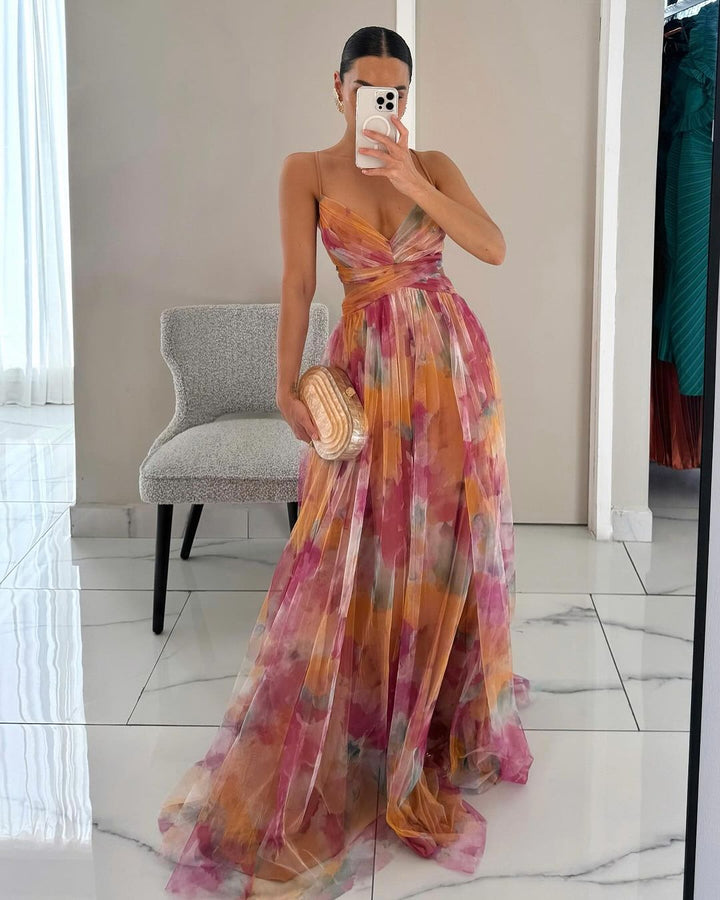 Orelavine | Maxi Robe Fleurie Enchanteresse au Style Élégant