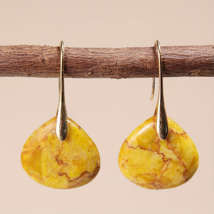 Mirea | Boucles d'Oreilles en Pierre Naturelle en Forme de Goutte avec un Style Élégant