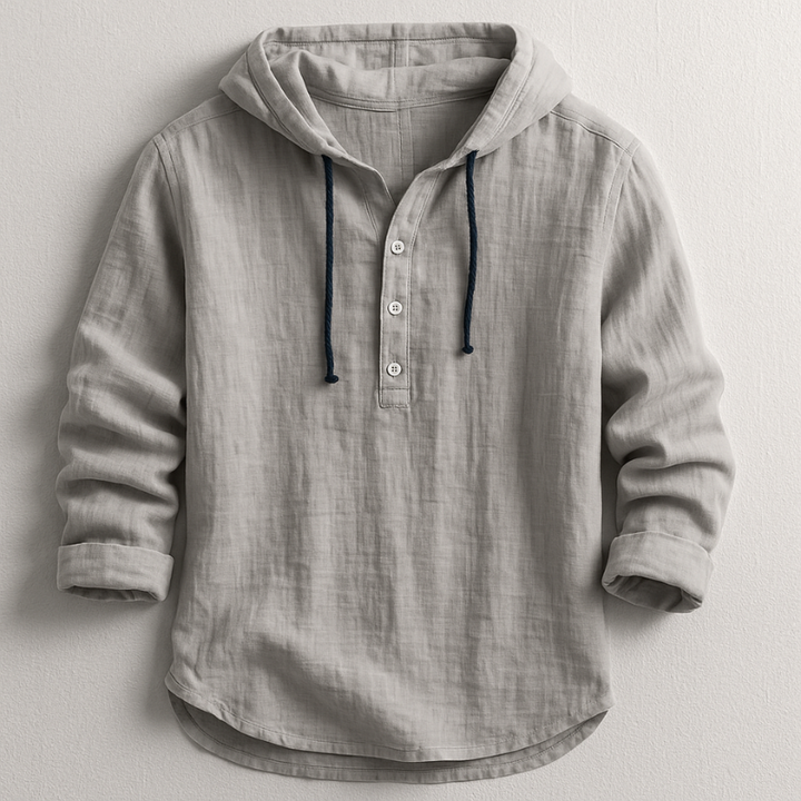 Delvaro | Chemise masculine en lin avec capuche et style décontracté