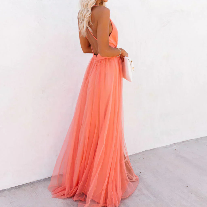 Jessamine | Robe Maxi Lumière Corail