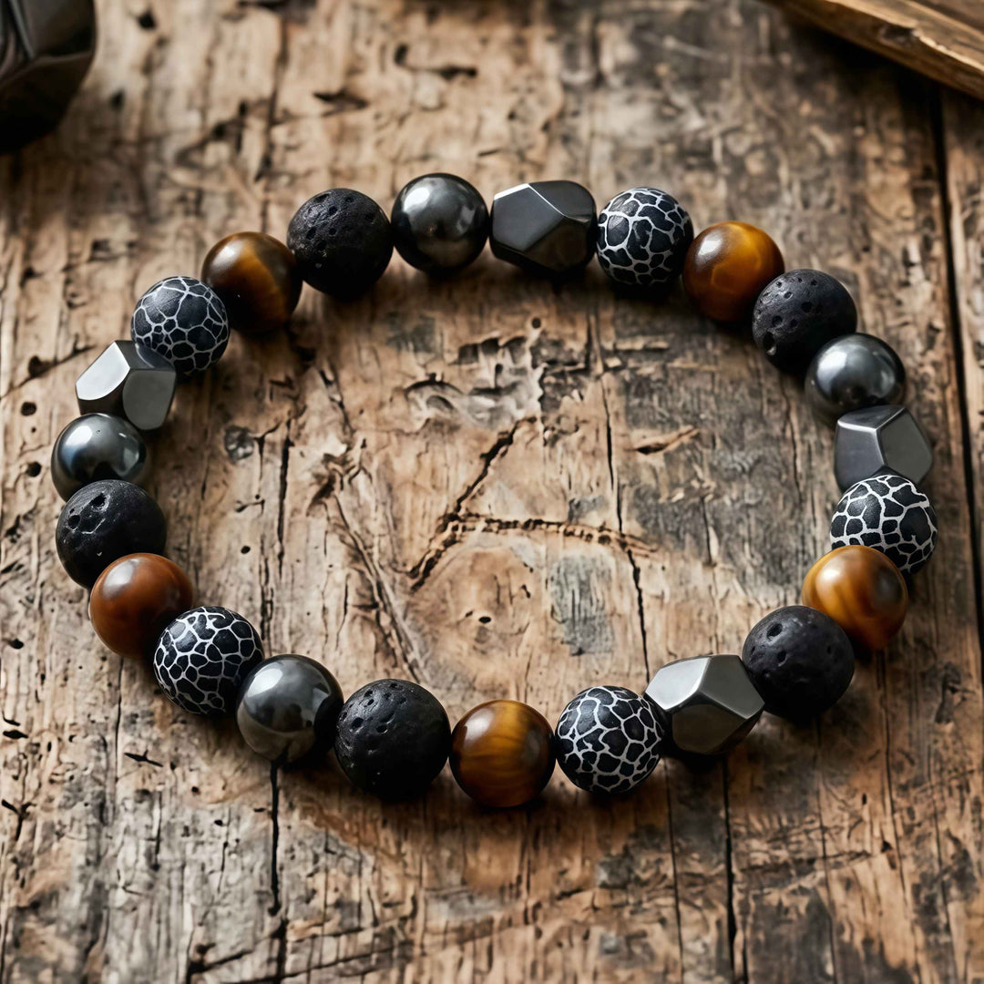 Korevane | Bracelet Artisanal en Pierre Naturelle et Hématite pour Homme