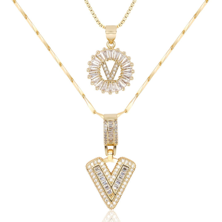 Primrose | Colliers Initiales avec Diamants en Or 14k (2 pièces)