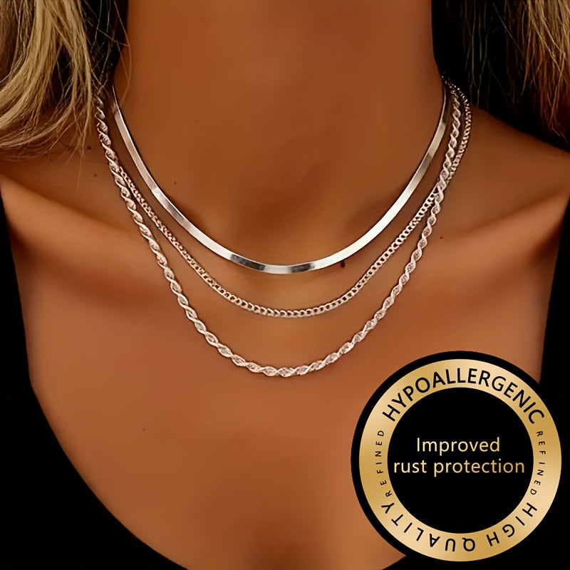 Winsley | Collier Élégant à Trois Couches avec Fini Doré