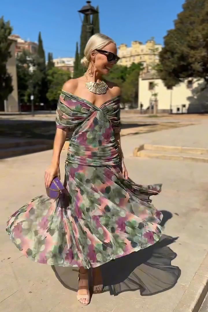 Novarente | Robe Maxi Élégante avec Décolleté en V pour Occasions Spéciales