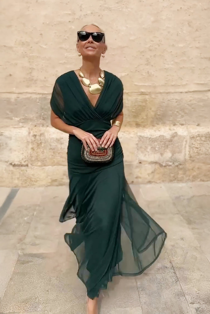 Novarente | Robe Maxi Élégante avec Décolleté en V pour Occasions Spéciales