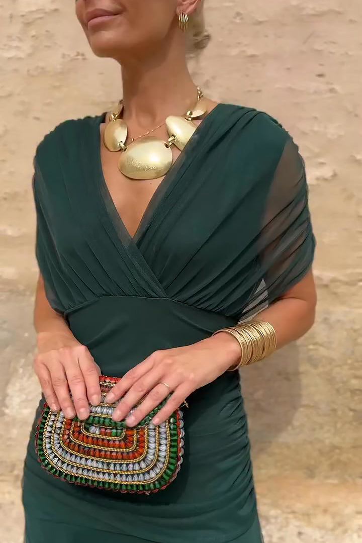 Novarente | Robe Maxi Élégante avec Décolleté en V pour Occasions Spéciales