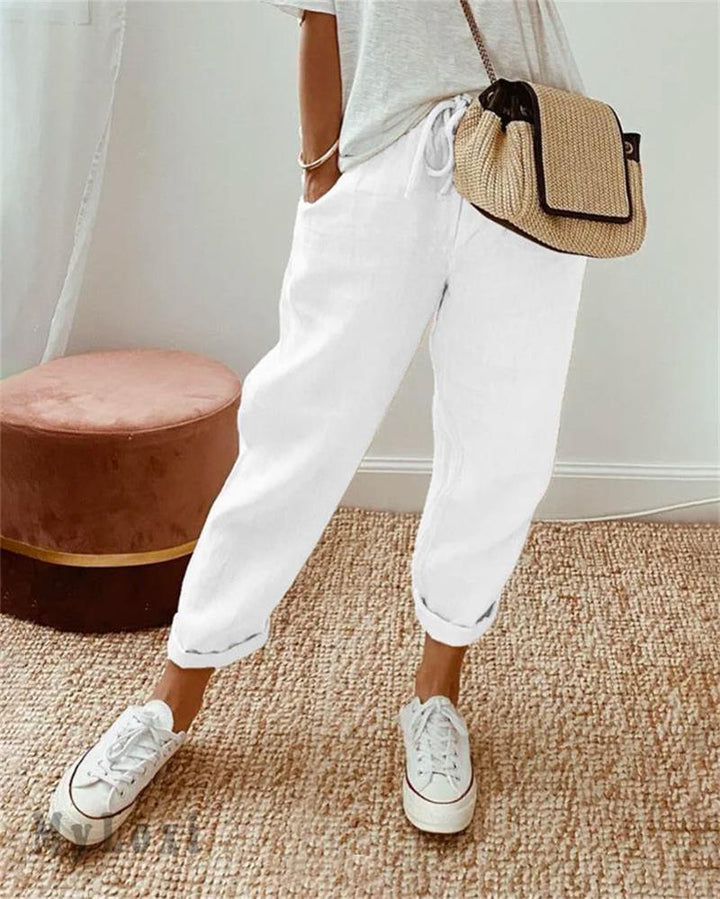 Dorevia | Pantalons Casual en Coton et Lin pour Femmes Confortables et Légers