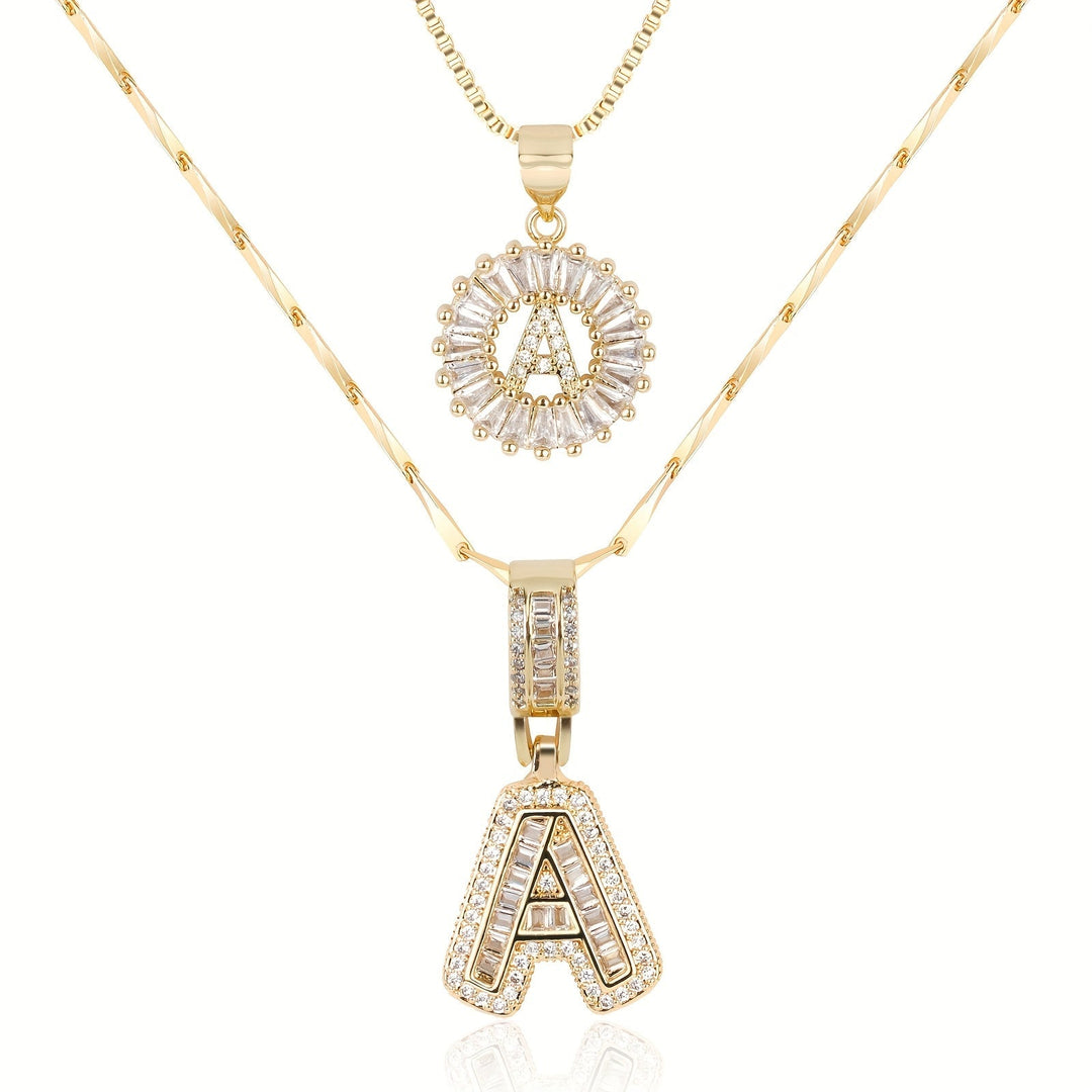 Primrose | Colliers Initiales avec Diamants en Or 14k (2 pièces)
