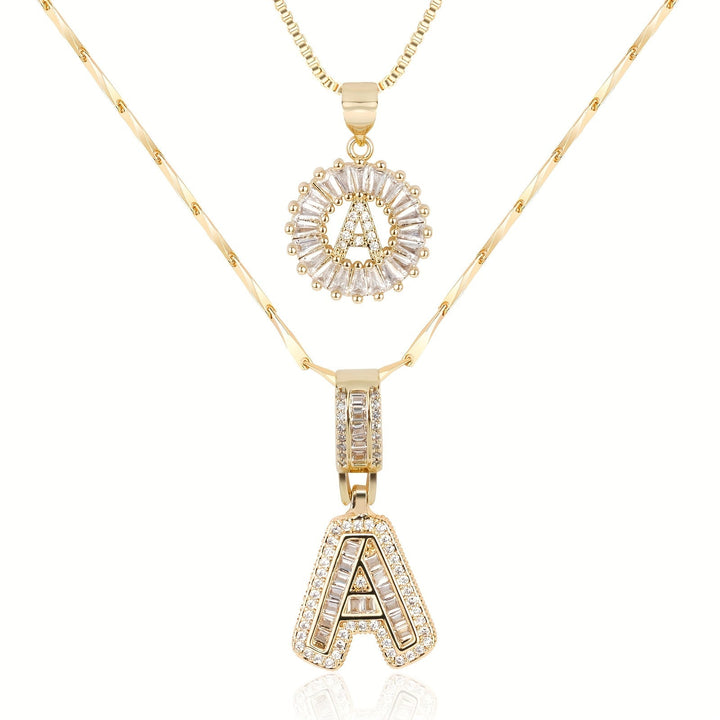 Primrose | Colliers Initiales avec Diamants en Or 14k (2 pièces)