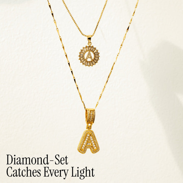 Primrose | Colliers Initiales avec Diamants en Or 14k (2 pièces)