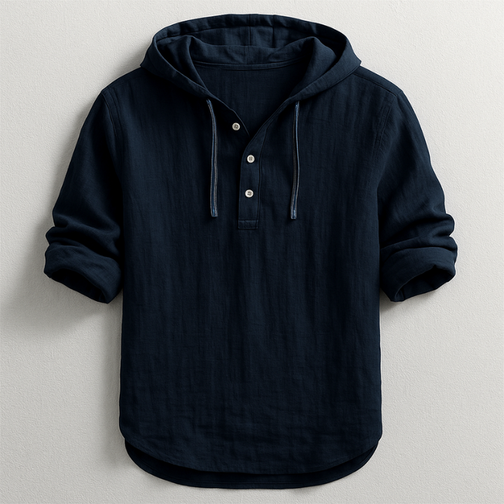 Delvaro | Chemise masculine en lin avec capuche et style décontracté